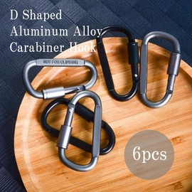 XSAJU Carabiner Small D-Ring Set of 6 with Screw Lock Aluminum Outdoor Equipment Climbing Equipment Camping Equipment (Silver (Matted))