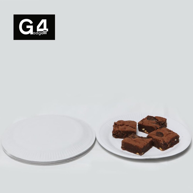 G4GADGET Paper Plates 23cm - 9inch Paper Plates, Disposable Plates,