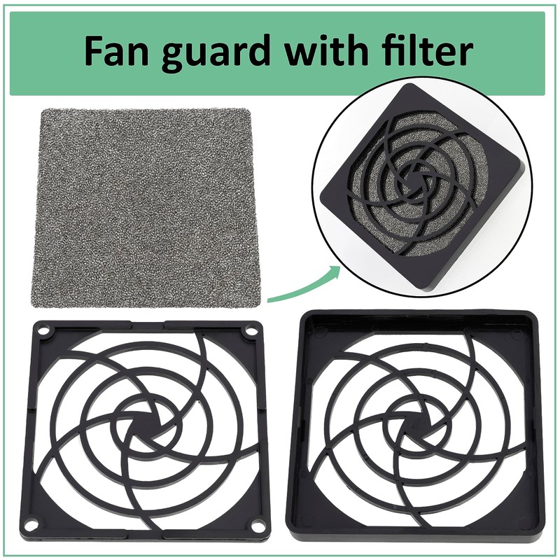Aerzetix: 2 x PC Computer Cooling Fan, Protection Grills 92x92