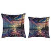 Electric Oil Slick Throw Pillow