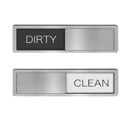 Dishwasher Clean Dirty Sign, Clean Dirty Dishwashers Magnet, Magnet That Says Clean or Dirty for Dishwasher and Kitchen Organization, Easy to Read Non-Scratch Magnetic Silver Indicator Sign