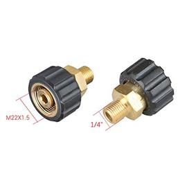 1 x Pressure Washer Adapter 6.35mm Male to M22 Female for High Pressure Garden Hose (14mm Core)