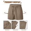 Neer 3 Pack Men's Linen Shorts Casual Cotton Lightweight Elastic