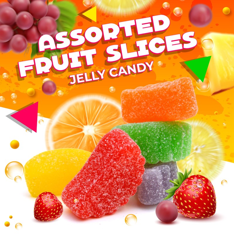 Fruit Slices Jelly Candy, Assorted Flavors (2.2 Pound Bag)