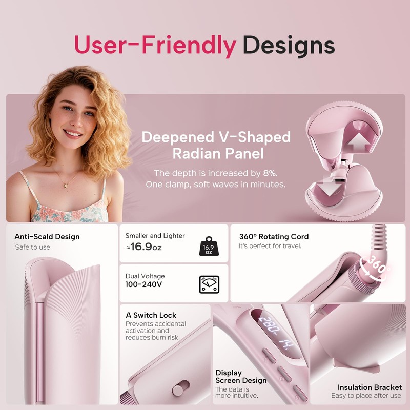 Crimper Waver Tool LENA S17S for Short to Medium Hair,