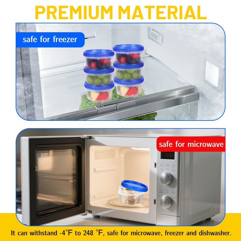 ISUSSER 12 Pack Freezer Containers with Screw On Lids, 8
