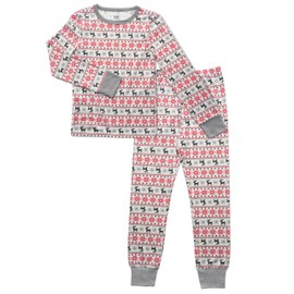 Fruit of the Loom Kids Premium Thermal Waffle Underwear Set, Fair Isle White, 6/7