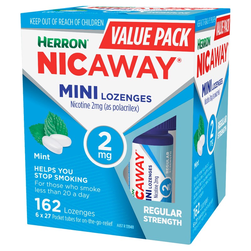 Nicaway Mini 2mg Stop Smoking Lozenge (Pack of 162)