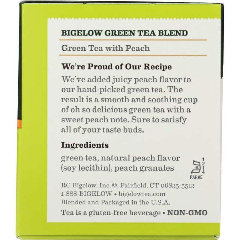 Bigelow Green Tea with Peach 20 ea (Pack of 2)