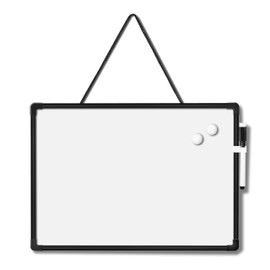 Double-Sided Small White Board 14" x 11", Dry Erase Board for Wall, Black Frame Mini Hanging Whiteboard for Home School Office