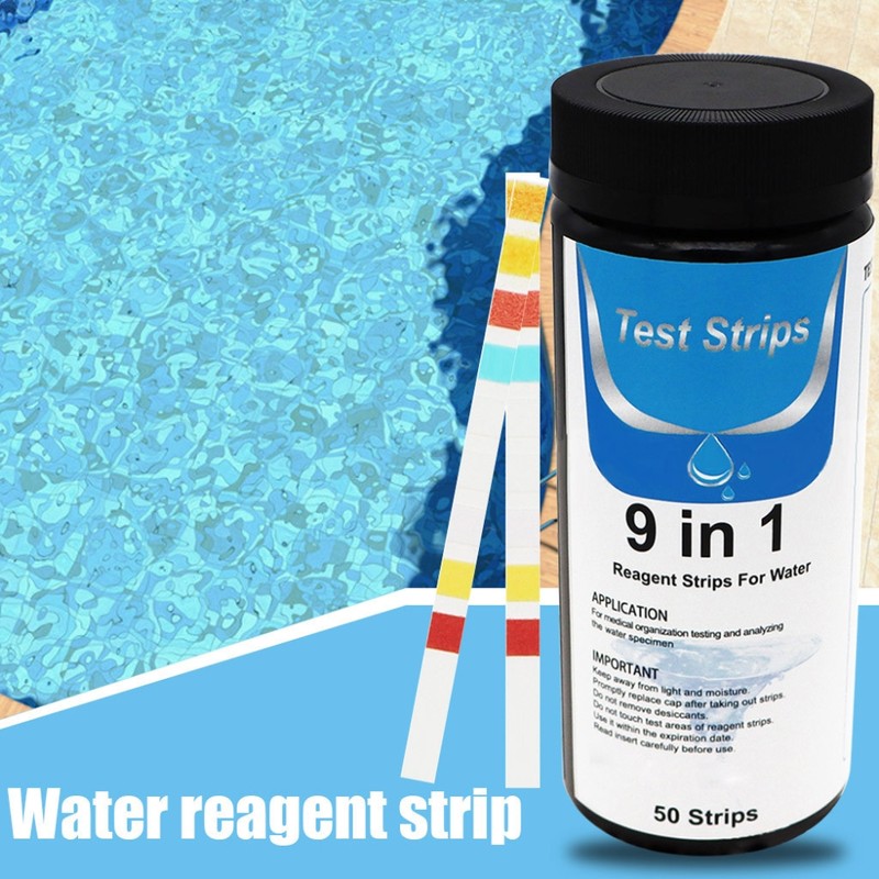 9 in 1 Portable Pool Water Test Strips 50 Domestic