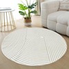 Lacomfy Round Indoor Area Rug Modern Line 5.3Ft Large Carpet