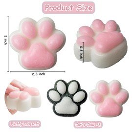 2Pcs Taba Squishy, Cat Paw Squishy Toys, fufu squishy,Anxiety Relief Stress Toys Squeeze Sensory Toy, Fidget Toys Gifts for Cat lovers, Kids, Teenage and Adults (Bitonal-2PCS)