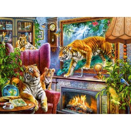 CASTORLAND 3000 Piece Jigsaw Puzzles, Tigers Coming to Life, Art. Puzzles, Animals on Surrealistic scenerry, Adult Puzzle, Castorland C-300556-2