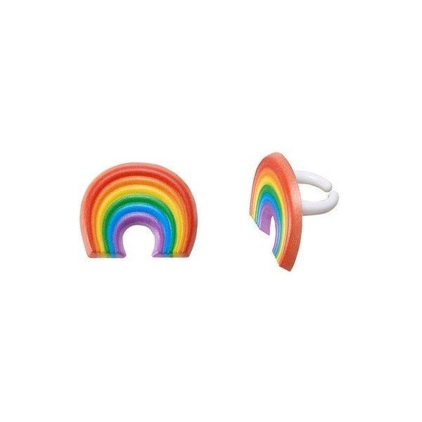 Rainbow Cupcake Rings - 24 pc