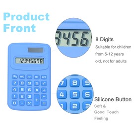 Basic Calculator Digit Silicone Button Desktop Calculator (4 Colors, Set of 8) (C, Pack of 8)