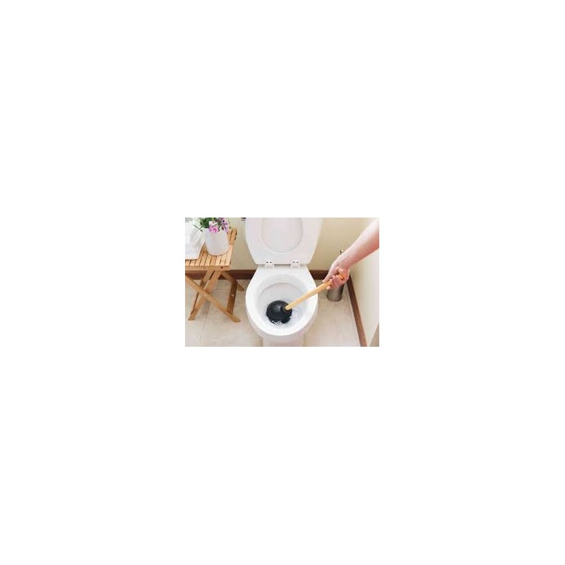Edward Tools Classic Toilet Plunger with Wood Handle - 6”