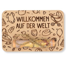 ZUKLA® Small Packaging for Money Gifts Birth 12 x 8 cm - Money Gift Packaging Wood - An Original Idea to Give Money - Gift Voucher Baby