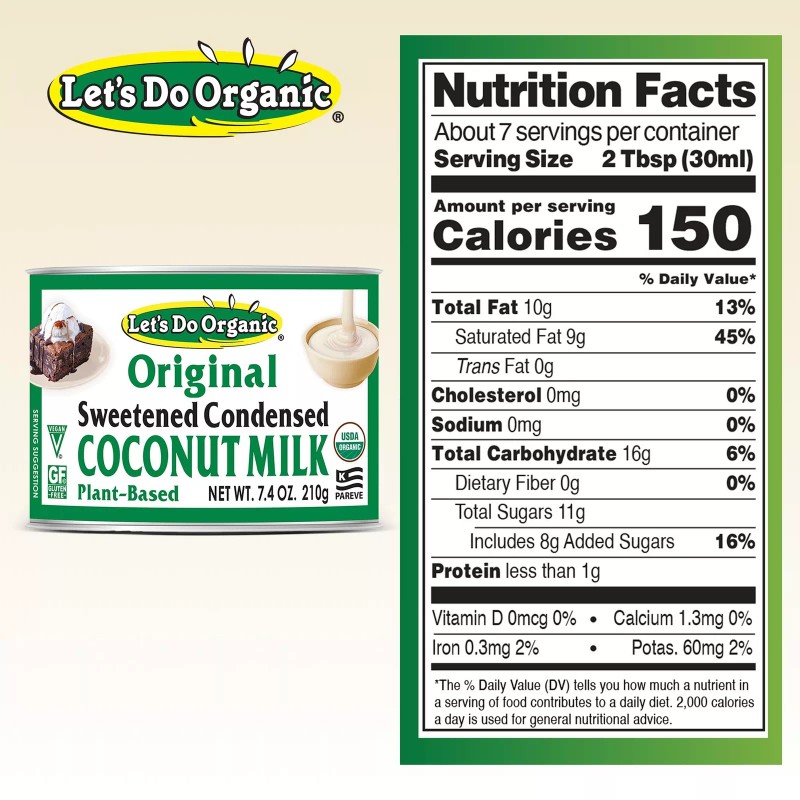 Let's Do Organic Vegan Organic Sweetened Condensed Coconut Milk 7.4