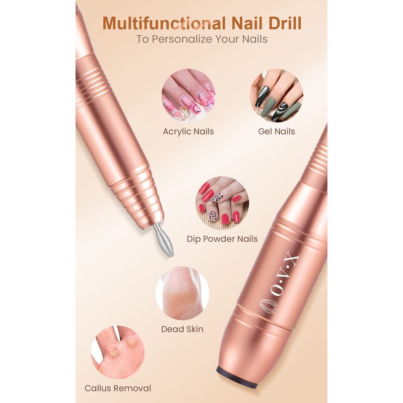 Professional Acrylic Nail Drill, USB Electric Nail Drill Machine, Portable