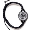 Alea Collection Spiritual Powerful St Benedict Medallion Black String Bracelet