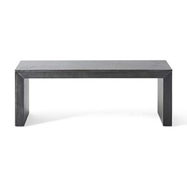 Ivy Farmhouse Acacia Wood Dining Bench, Light Gray Oak