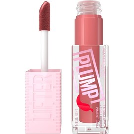 Maybelline Lifter Plump Brillo Labial Voluminizador, Maquillaje para Labios con Efecto Relleno Instantáneo, Fórmula con Chile y Maxi-Lip, Acabado Brillante, Tono Peach Fever, 5.4 ml