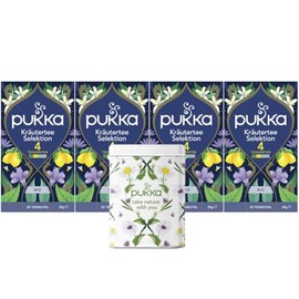 Pukka Tea, Organic Herbal Tea Selection, Pack of 4, 80 Tea Bags Including Pukka Tin