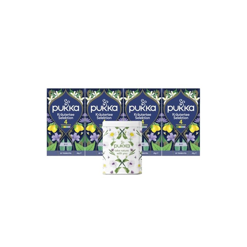 Pukka Tea, Organic Herbal Tea Selection, Pack of 4, 80