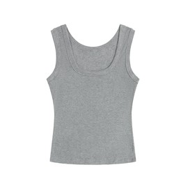SVALIY Summer Womens Tank Tops 2024 Square Neck Fitted Sleeveless Shirts for Women Ribbed Basic Top (US, Alpha, Small, Regular, Regular, Grey)