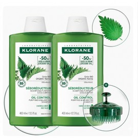 Klorane Nettle No Sebum Shampoo Herbal Scent, 400ml, 2 Pieces / 클로란 네틀 노세범 샴푸 허브향, 400ml, 2개