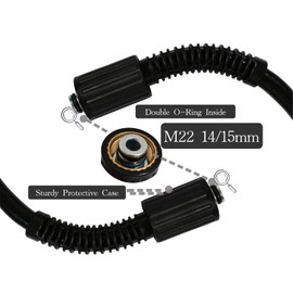 Pressure Washer Hose 1/4 Inch 100FT,Kink Resistant Super Flexible Replacement Hose with M22 14MM Swivel, And M22 to 3/8 Quick Connect M22 Extension Adapter Kit 4000 PSI