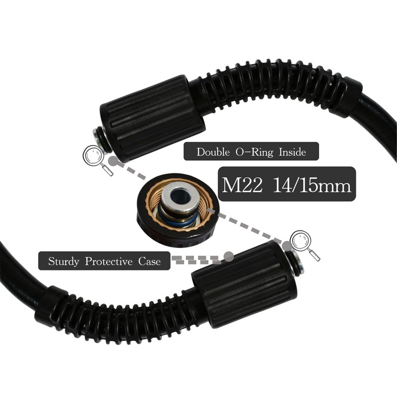 Pressure Washer Hose 1/4 Inch 100FT,Kink Resistant Super Flexible Replacement