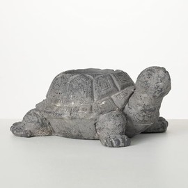 Sullivans Charcoal Grey Tortoise Planter, Animal Garden Pot Statue Outdoor Indoor Yard Decor for Flowers and Succulent for Home Office Desktop Decoration