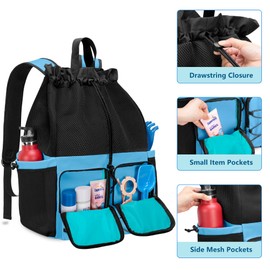 Fasrom XXL Beach Bag, XXL Family Sauna Bag, Women's Large Beach Bag, Waterproof with Zip, Swimming Bag Family, Beach Backpack for Men, Blue