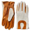Harssidanzar Men's Crochet Leather Riding Gloves, Riding Gloves for Men,
