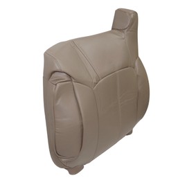 NLQR Front Both Sides Bottom & Back Replacement Seat Covers & Driver Bottom Foam Cushion Compatible with Chevy Silverado GMC Sierra 1999 2000 2001 2002, Microfiber Leather Tan #522 or 52i