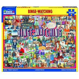 White Mountain Puzzles - Binge Watching - 1000 Piece Jigsaw Puzzle for Adults - Fun Family Activity - 24"x30"