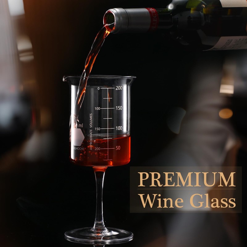 Singhoow 1 Pcs Laboratory Beaker Wine Glasses, 8.5 oz Chemistry