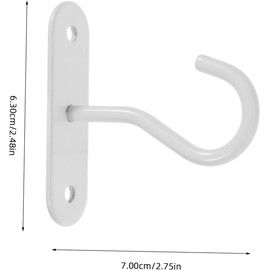 Ceiling Hook Hanging Hardware Hook Black Pin Hook Holes Conspicuous Metal Fixing Corrosion Resistant Light Fixture Wiring Thumb Tacks Pack of 2 Load Capacity Approx. 33.1 lbs (15 kg) (White)