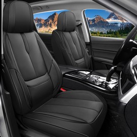 Front Seat Covers for Toyota RAV4 1999-2025, PU Leather Car Seat Protector, Bucket Seat Covers, Waterproof Car Seat Cushions, Stylish Auto Interior Accessories with Storage Pockets(Black,2 Seat)
