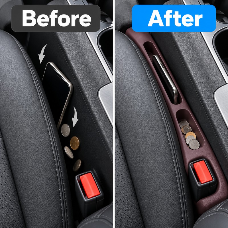 2PCS Car Seat Gap Organizer – EVA Seat Side Storage