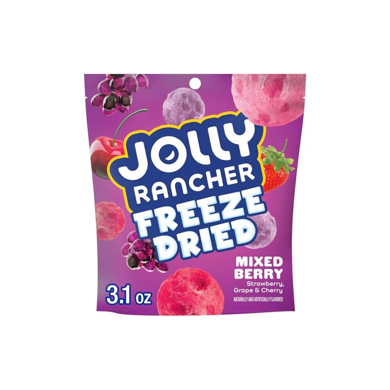 JOLLY RANCHER Freeze Dried Mixed Berry Flavored Candy Bag, 3.1