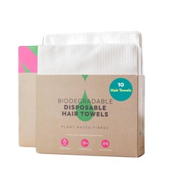 Disposable Hair Towel | High Absorbent and Biodegradable | Soft Waffle Textured | Absorbing10x More Water Than A Traditional Towel, Colour: White, Pack of 10 Made by Scrummi®