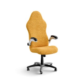 PAULATO BY GA.I.CO. Office & Gaming Chair Slipcover - Stretch Computer Desk Chair Cover with Zipper - Fabric Slipcovers - 1-Piece Form Fit Cover - Microfibra Collection - Mango (Office Chairs)