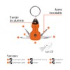 Truper NAMU-LL, Multiherramienta con led, tipo llavero, 6 funciones
