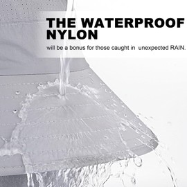 TAGVO Sonnenhut mit Gesichtsbedeckung Nackenklappe, Krempe Mesh UPF 50+ Safari Hut Wanderhut Faltbar Fischerhut Angelmütze für Außenbereich, Gehen, Reisen - Verstellbarer Kinnrieme