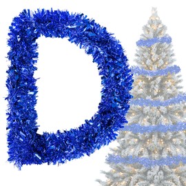 Tinsel Christmas Tree Blue 4 x 3 m Garland Christmas - Christmas Garlands Shiny Tinsel Garland Diameter 9 cm, Fir Garland Christmas Tree Decoration Blue Christmas Tree Decoration Garland Decoration