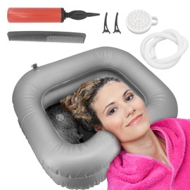 Beowanzk Inflatable Hair Wash Basin, Portable Hair Washing Basin, Hair Washing Basin, Hair Washing Aids for Disabled, Bedridden, Injured, Elderly