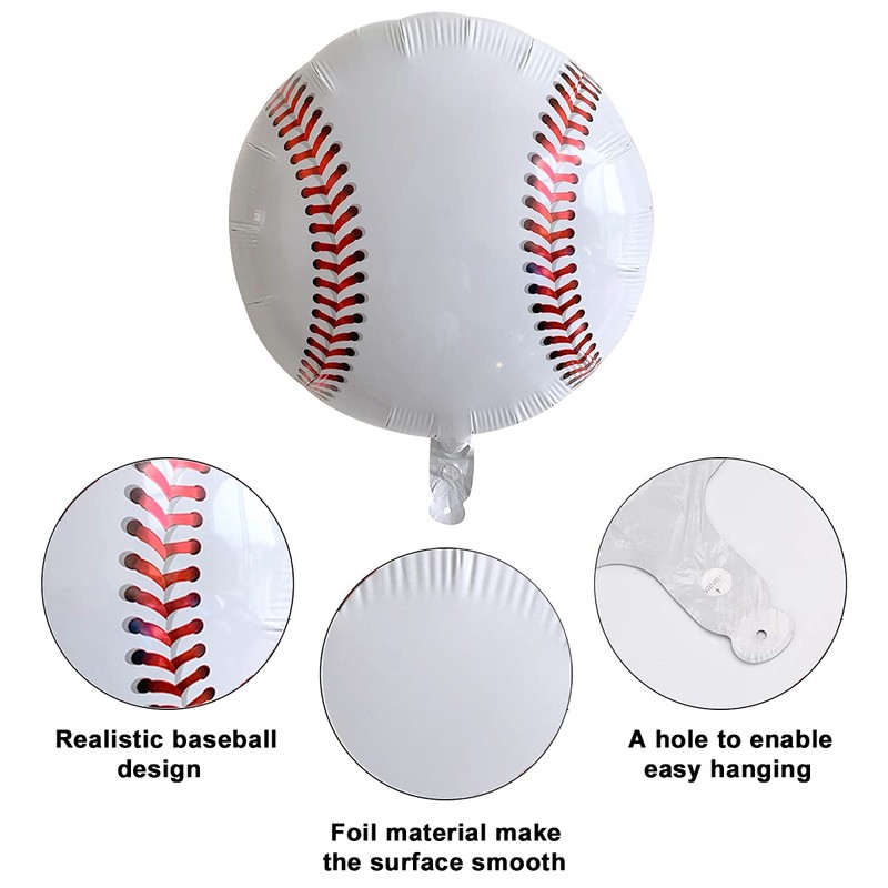 16個 ベースボールバルーン 18インチ ホイルマイラーベースボールバルーン 野球テーマパーティー装飾用品 ジャンボバルーン 男の子 女の子 性別発表 誕生日パーティー